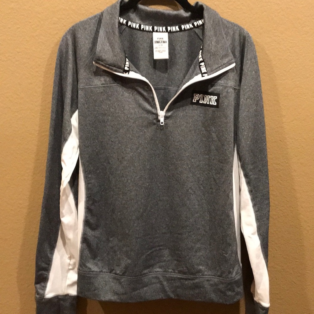 Grey and White Victoria Secret Pink Sweatshirt